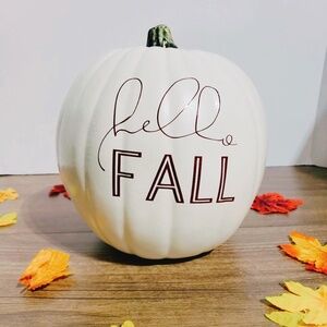 handmade white Eva foam pumpkin hello fall decor
